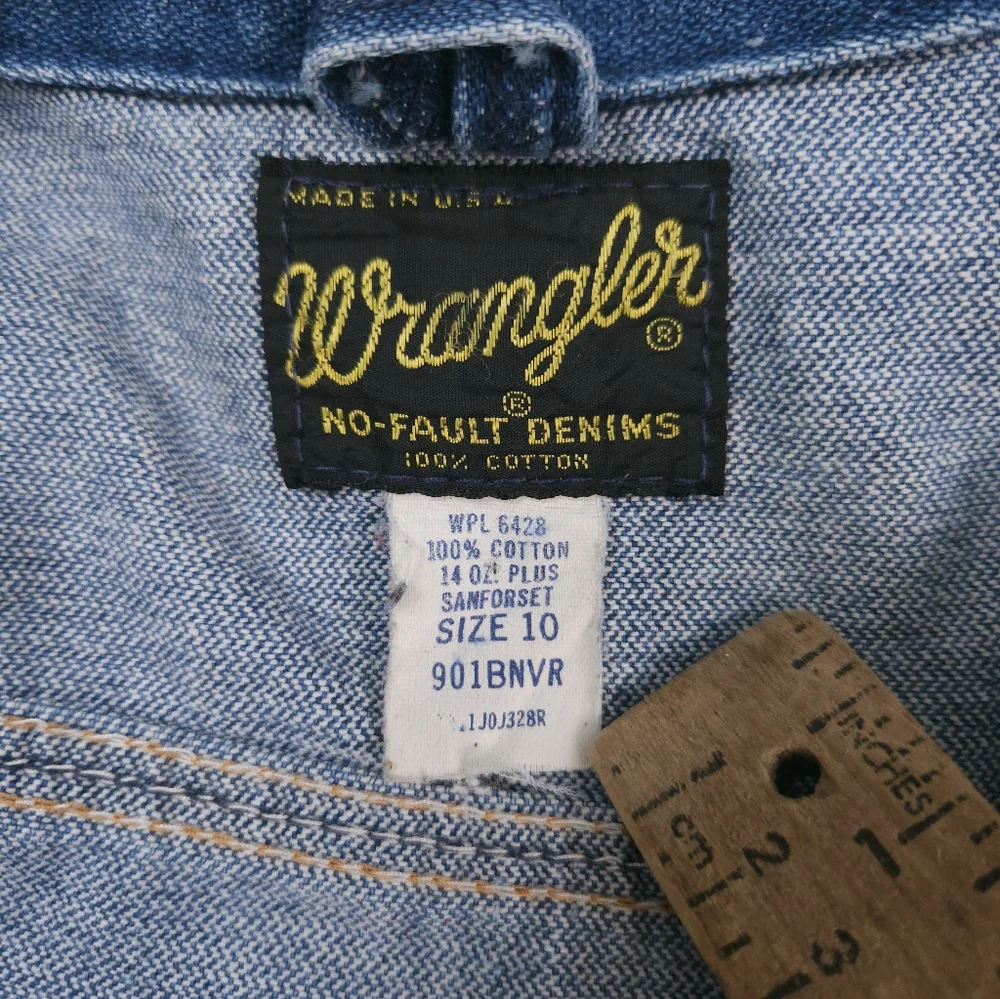 Wrangler Vintage No Fault Denim 100% Cotton USA Kids Denim Jacket Jeans 10